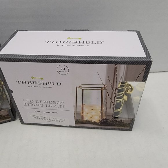 New 2 Threshold Led Dewdrop String Lights Battery Operated 40 lights Gold Bells - Picture 4 of 12